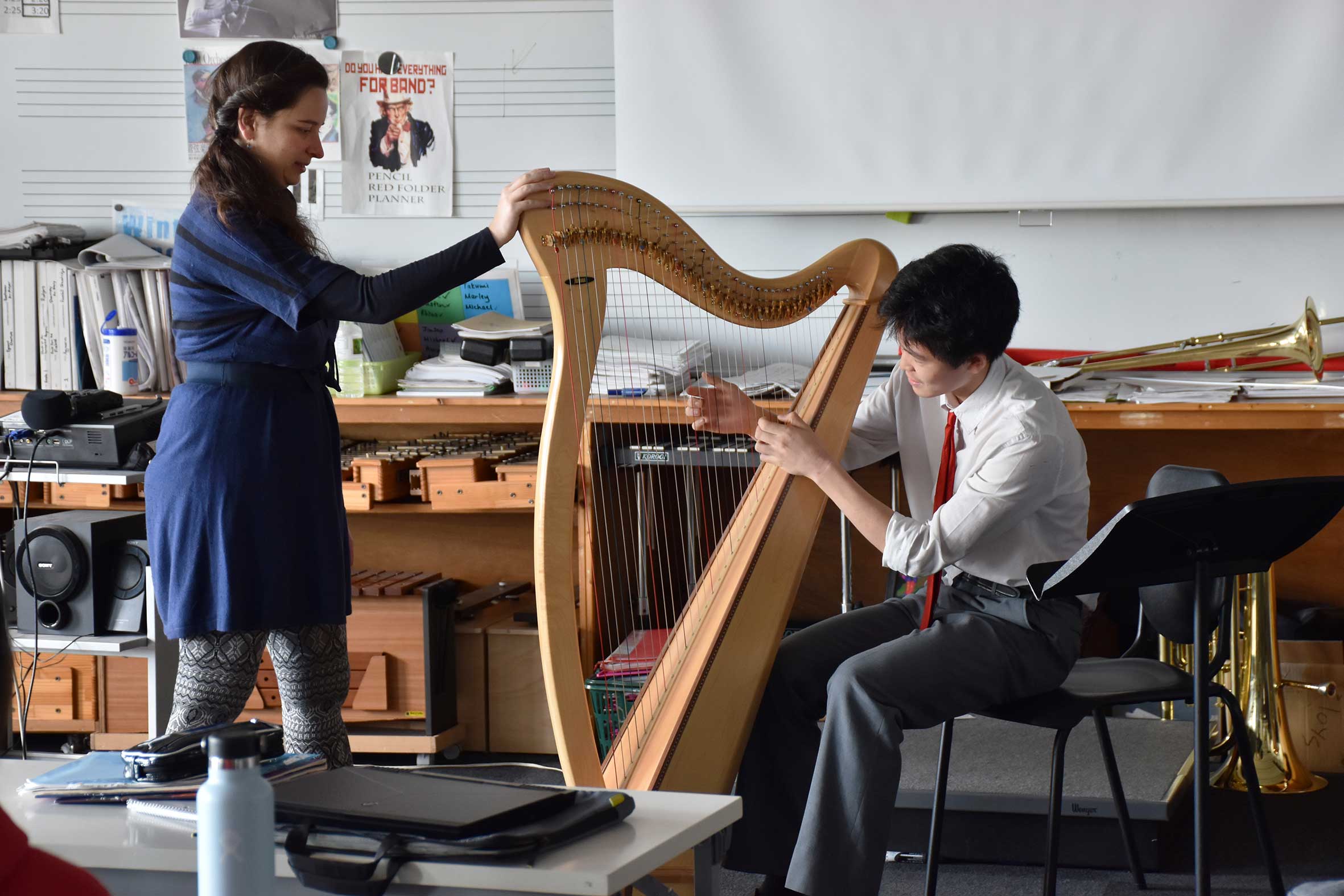 Visiting Celtic Harp Player Hosts Workshop for IGCSE Music Students