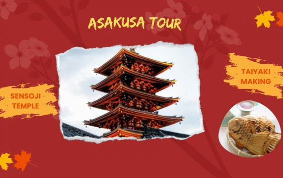Sensoji Tour and Taiyaki Making at Asakusa Guraku