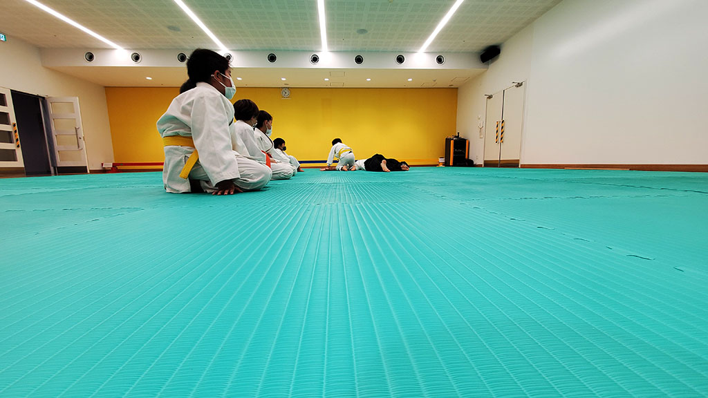 The EVA mat surface has a texture that mimics that of real tatami mats.